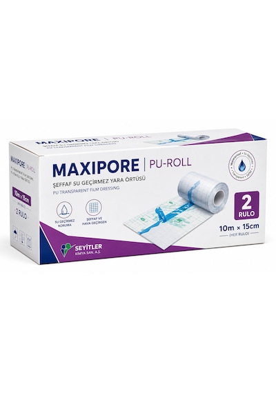Maxıpore Pu-roll Şeffaf Su Geçirmez Yara Örtüsü 10m 15cm 2 Rulo