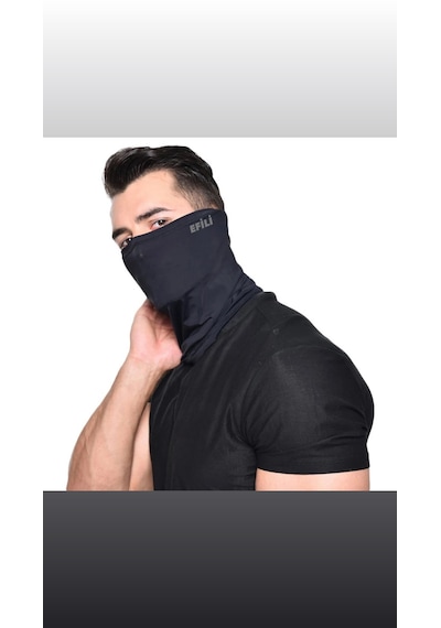 Efili Motosiklet Bisiklet Kayak Boyunluk Bandana Dikişsiz Termal Soğuk Siyah