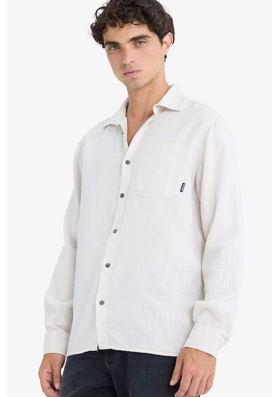DeFacto %100 Pamuk Regular Fit Basic Düz Uzun Kollu Gömlek D7079AX25SPGR492