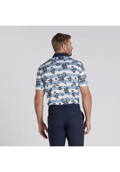 Puma Garden Pique Polo Çiçek Baskılı Erkek Golf Tshirt Zen Blue-deep Navy