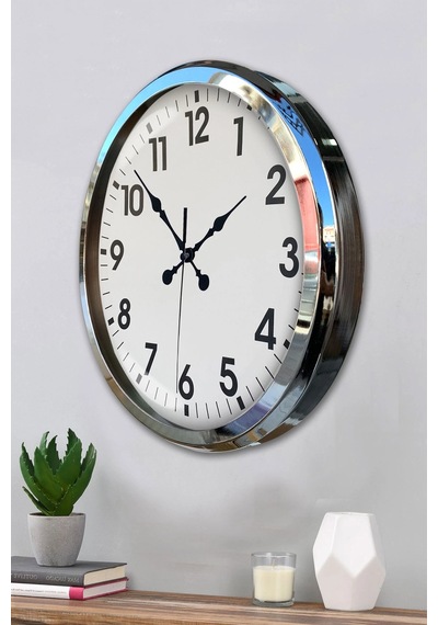 Zentime Krom Şıklık 52 Cm Metal Modern Duvar Saati Çok Renkli