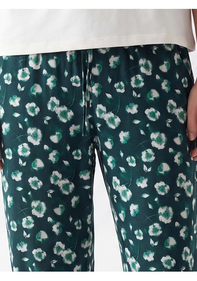 Lcw Dream Yeşil Beli Lastikli Çiçekli Kadın Pijama Altı