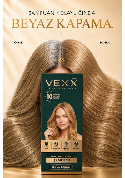 Vexx Professional Beyaz Kapatıcı Pratik Boya Şampuan Bal Köpüğü 8.3 Amonyaksız Formül 300 Ml.