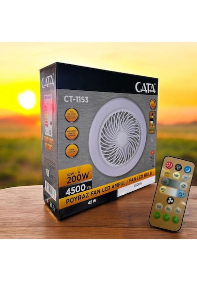 Cata Ct-1153 Poyraz Fan Led Ampul Kumandalı Renk Seçenekli 42w
