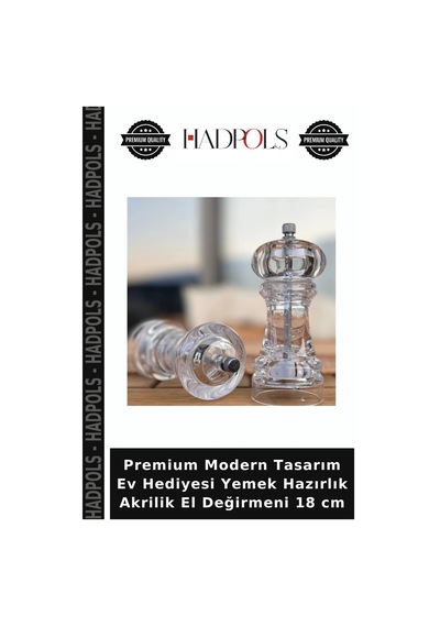 Premium Modern Tasarım Ev Hediyesi Yemek Hazırlık Akrilik El Değirmeni 18 Cm Şeffaf