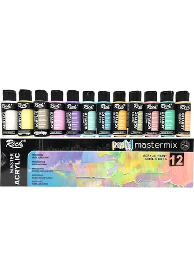 Rich Akrilik Boya Mastermıx Pastel Renkler 12 Li Set 60 Cc 601140