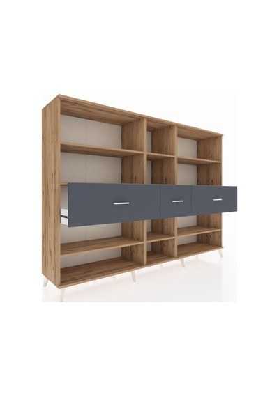 Hyperion Dolap 9 Raflı 3 Çekmeceli 220x44x163 Çam-çam/antrasit Çam-çam/antrasit Hyperion Dolap 9 Raflı 3 Çekmeceli 220x44x163 Çam-çam/antrasit Çam-çam/antrasit