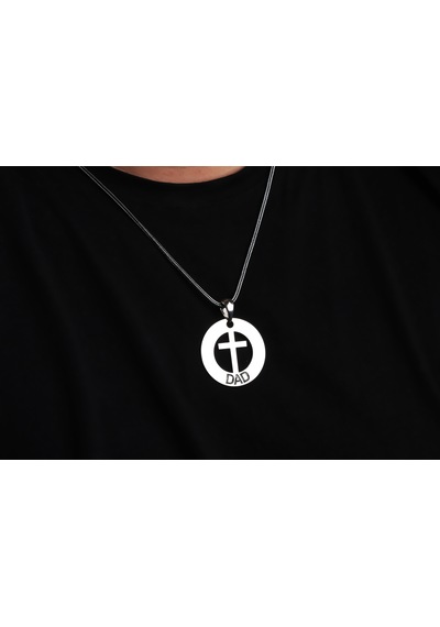 Glorria Erkek Kişiye Özel Haçlı İsim Gümüş Kolye Gümüş