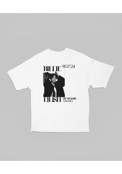 Sevbano Billie Eilish Hit Me Hard And Soft Baskılı Unisex Oversize Şarkıc Beyaz