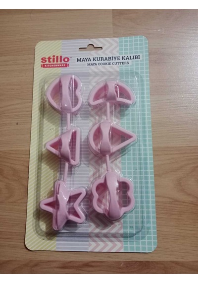 6lı Kurabiye Kalıbı Renkli Şekilli 6 Farklı Kurabiye Kalıbı Plastik Diğer