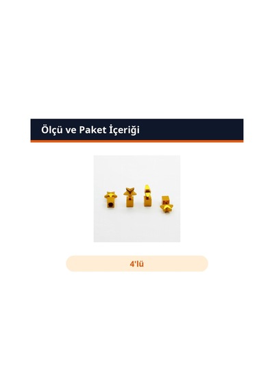 Trobus 4'lü Sibop Kapağı Alüminyum Yıldız Desenli Set Gold