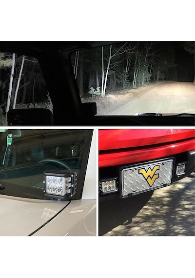 Beyaz Led Sarı Çakarlı Kare Off Road Sis Farı Çalışma Lambası 12 Led 10-30v 36w
