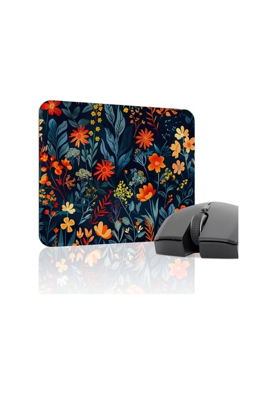 Çiçek Desenleri Kaymaz Dikişli Kauçuk Oyuncu Mousepad V3 - 22x18 Gaming Mouse Pad Fare Altlığı