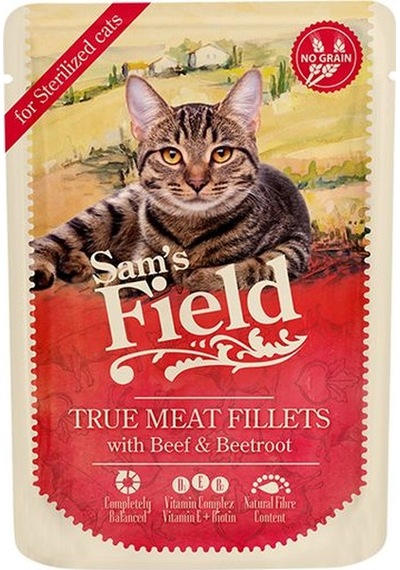 Sam's Field Kısır Kedi Pouch Sığır Fileto & Pancar 85 G