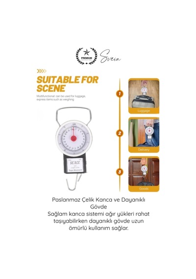 Tartı Hassas Kancalı Valiz Kantarı Pazar Tartısı 35 Kg Yaylı İbreli El Tartısı Metreli Mekanik Baga Diğer