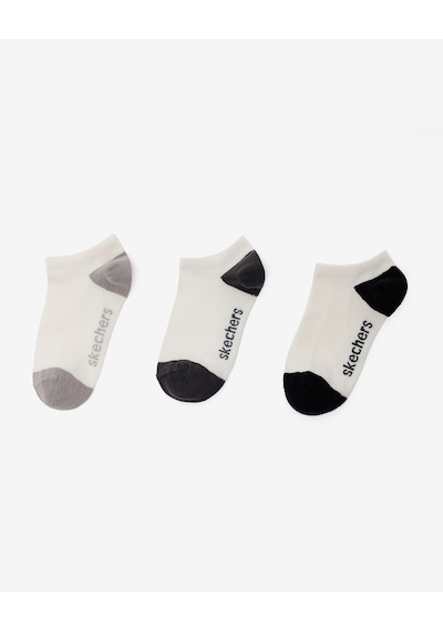 Skechers 3'lü Paket Colortips Bilekli Çorap Büyük Erkek Çocuk Beyaz Sk2520136-3474