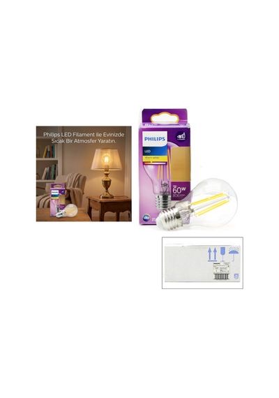 Led Filament Rustik Ampul E27 7w Cam Gövde Sarı