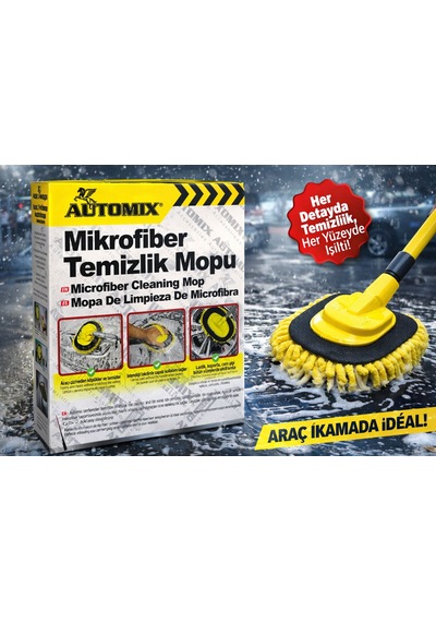 Automix Oto Yıkama Mop Çizmez Mikrofiber Araç Temizlik Aparatı 1