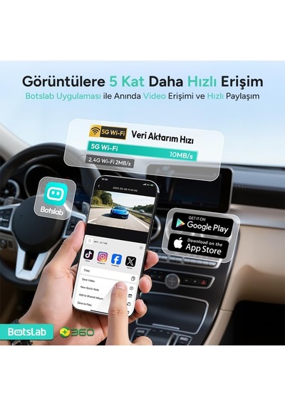 Hk40 Plus Araç İçi Kamera 4k, Dahili Gps, 5.8ghz Wi-fi