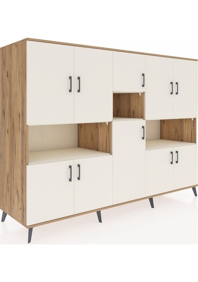 Kronos Dolap 14 Raflı 10 Kapaklı 220x59x163 Çam-aytaşı Aytası - Atlas Çam