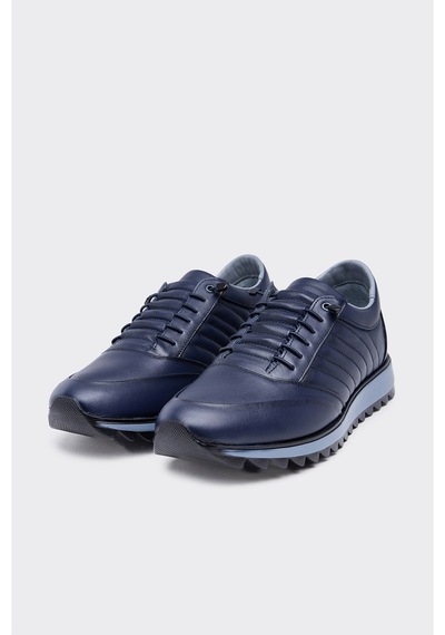 Derinet Hakiki Deri Comfort Erkek Sneaker Lacivert Lacivert