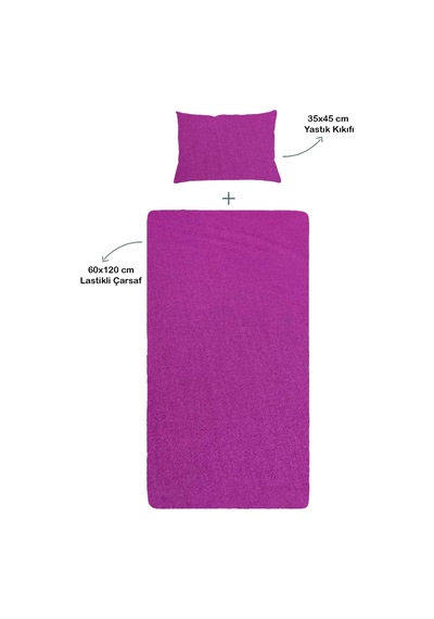 S-mall Bebek Çarşafı 60 x 120 CM + Yastık Kılıfı 35 x 45 CM Mor