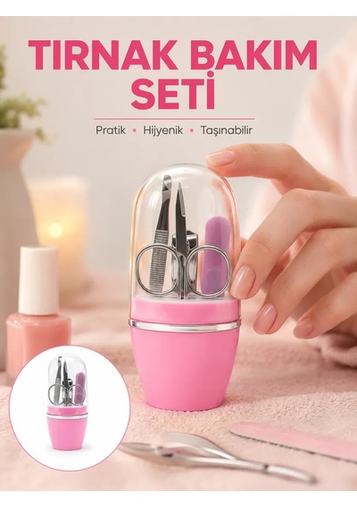 Tırnak Bakım Manikür Pedikür Seti 4 Parça Pembe Minimal Ve Dayanıklı 96625326