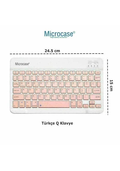 Microcase Huawei Matepad 11.5 2026 İle Uyumlu Tablet Çanta+türkçe Bluetooth Klavye +mouse+ Standı - Pembe Al8127
