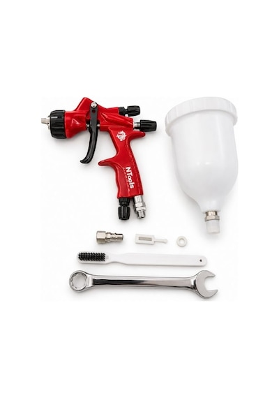 Ntools 8800 Hvlp Kırmızı Boya Sprey Tabancası 1.3mm Nozul, 600ml Hazne