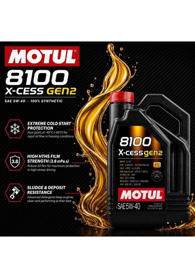 Motul 8100 X-cess Gen2 5w-40 5 Lt Motor Yağı