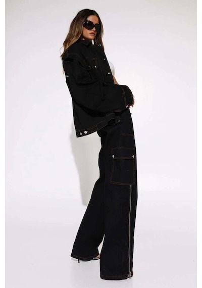 American Rag Cie Edwards Jeans: %100 Pamuk Yüksek Bel Boot Fit Kot Pantolon Siyah