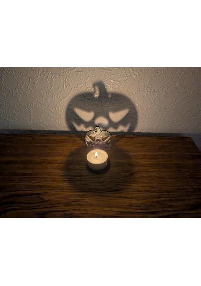 Cadılar Bayramı Minik Led Mumluk 12cm Bal Kabağı