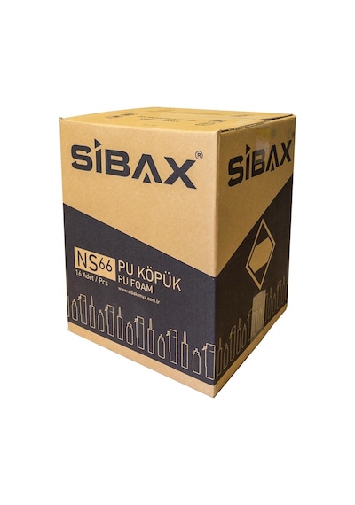 Sibax Ns66 Poliüretan Dolgu Köpüğü Montaj Köpük 600 Gr 16'lı Paket