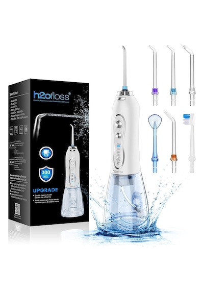 H2ofloss Ağız Duşu, 6 Başlıklı, 5 Modlu, 300 Ml, Ipx7, Diş Taşı Temizliği