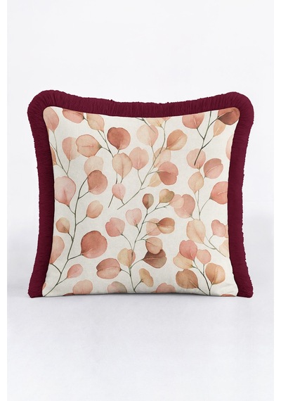 Modern Yaprak Motifli Saçaklı Yastık Kılıfı - Akvarel Sonbahar Bohem Bordo Püsküllü Kırlent Kılıfı Açık Adaçayı Aqua Modern Yaprak Motifli Saçaklı Yastık Kılıfı - Akvarel Sonbahar Bohem Bordo Püsküllü Kırlent Kılıfı Açık Adaçayı Aqua