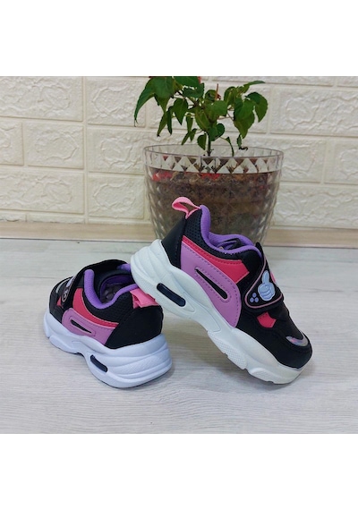 M.p One 3127 Işıklı Fuspetli Bebe Spor Ayakkabı Siyah - Pembe