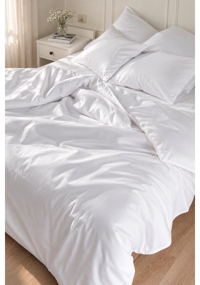 San Marino Serisi %100 Pamuk Saten 2 Adet Otel Yastık Kılıfı 50x70cm Beyaz
