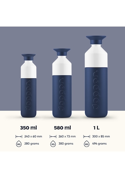 Dopper Insulated Yalıtımlı Termos Şişe 350 Ml - Dalga Mavisi Lacivert / Beyaz