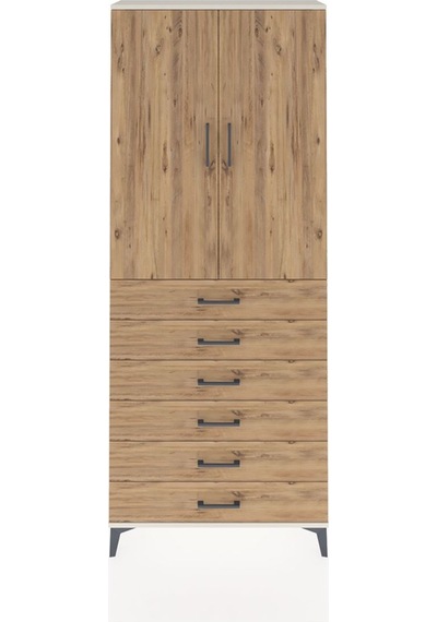 Arges Dolap 2 Raflı 6 Çekmeceli 2 Kapaklı 88x30x221 Aytaşı-çam Aytaşı