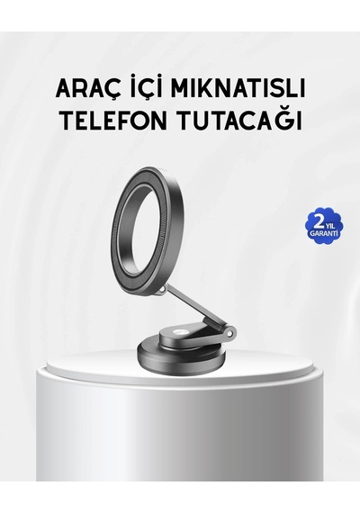 Buğz Manyetik Katlanabilir Araç Telefon Tutucu Magsafe Uyumlu, 360 Ayarlanabilir, Güçlü Mıknatıs