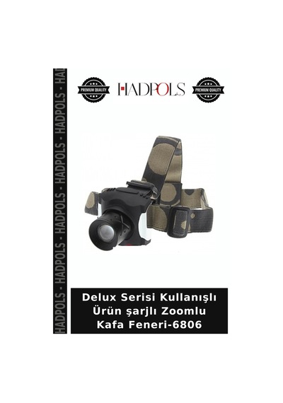Delux Serisi Kullanışlı Ürün Şarjlı Zoomlu Kafa Feneri-6806 Çok Renkli