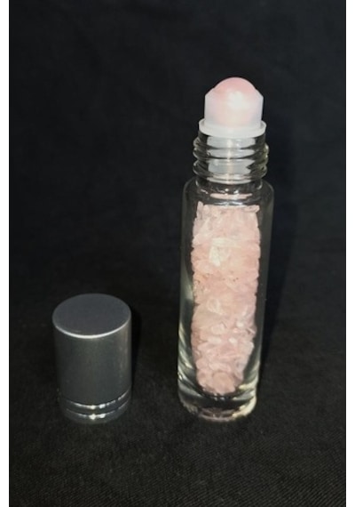 Pembe Kuvars Taşlı Esans Şişesi 118Pk