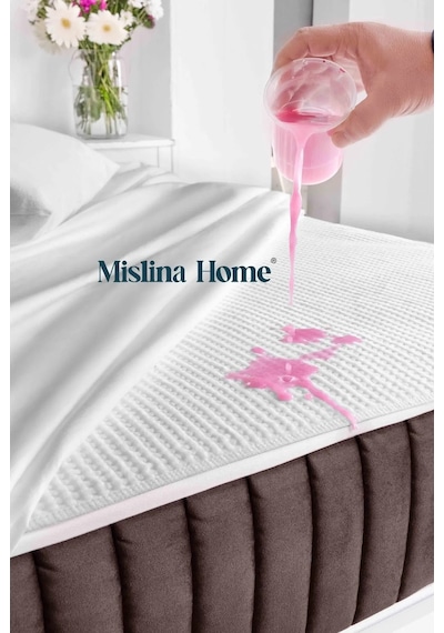 Mislina Home Premium Sıvı Geçirmez Köşe Lastikli Ped Tek - Çift Kişilik Çocuk Yatak Koruyucu Alezi Beyaz