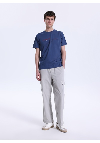 Discovery Expedition İndigo Erkek %100 Pamuk T-shirt D6sm-tst3791