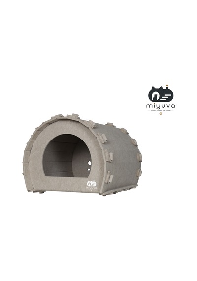 Keçe Kedi Evi Demonte, Yıkanabilir, Taşınabilir Kedi Kulübesi Şirin Bej