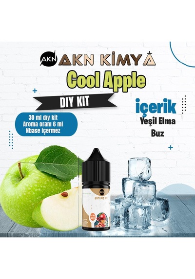 Cool Apple Dıy Kit Yeşil Elma Buz Gıda Aroması %20 Oranda Aroma İçerir Hazır Değildir 30 Ml