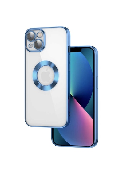 Apple Uyumlu iPhone 13 Kılıf Kamera Korumalı Logo Gösteren Şeffaf Kapak