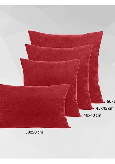 Tr Cortibo Barcelona Kadife Dokulu Kırlent Kılıfı 45x45cm Kırmızı Diğer