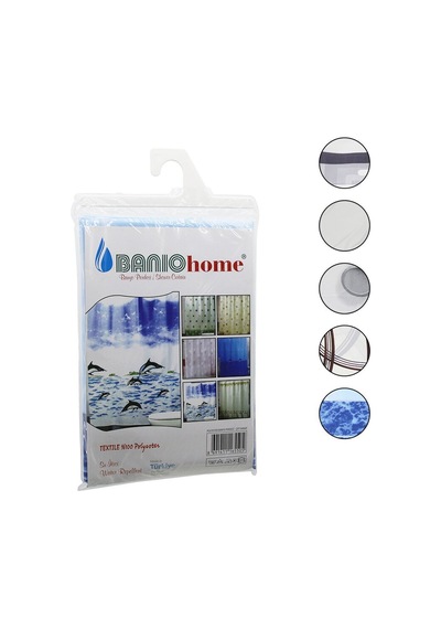 Banio Lüks Polyester Çift Kanat Su İtici Banyo Perdesi 90x200 Cm Diğer