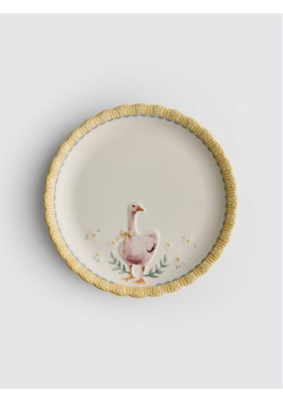 Primark Home Kaz Desenli Easter Tatlı Tabağı Sarı